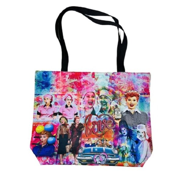 I Love Lucy Handbags - Pink Collage Tote Bag  New I Love Lucy Shoulder Shopping Lucille Balle Ethel NWT